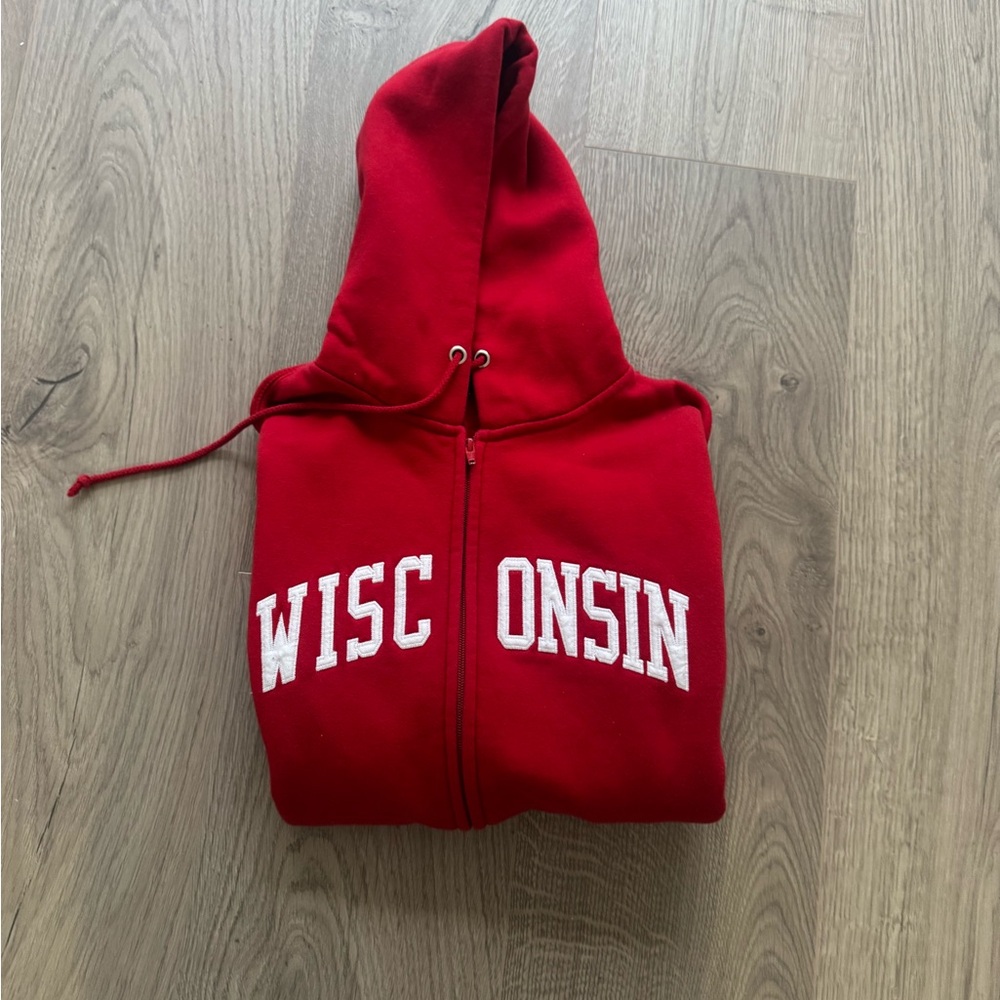 Red Wisconsin Hoodie